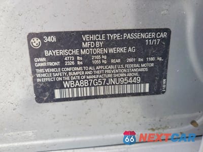 Zdjęcie 12 z 12 samochodu: 2018 BMW 340 XI VIN:WBA8B7G57JNU95449 - miniatura