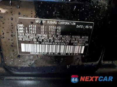 Zdjęcie 12 z 12 samochodu: 2019 SUBARU LEGACY 2.5I PREMIUM VIN:4S3BNAF60K3038437 - miniatura