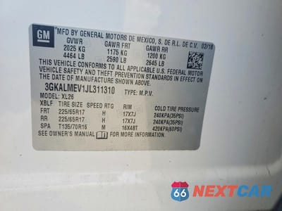 Zdjęcie 13 z 13 samochodu: 2018 GMC TERRAIN SLE VIN:3GKALMEV1JL311310 - miniatura