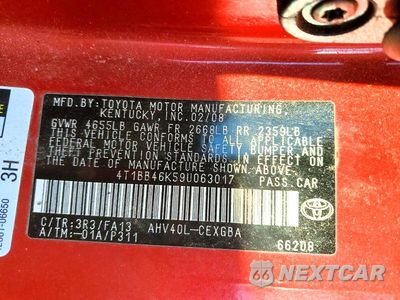 Zdjęcie 13 z 13 samochodu: 2009 TOYOTA CAMRY HYBRID BASE VIN:4T1BB46K59U063017 - miniatura