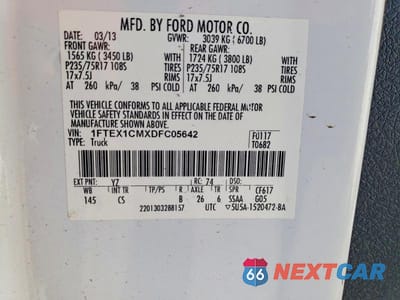 Zdjęcie 12 z 12 samochodu: 2013 FORD F150 SUPER CAB VIN:1FTEX1CMXDFC05642 - miniatura