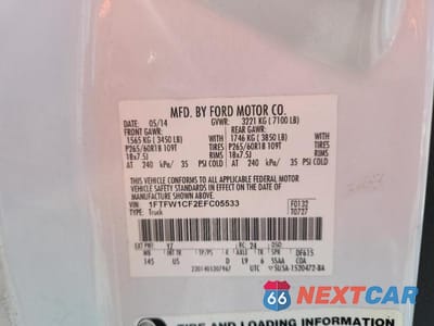 Zdjęcie 12 z 12 samochodu: 2014 FORD F150 SUPERCREW VIN:1FTFW1CF2EFC05533 - miniatura