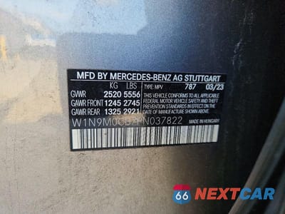 Zdjęcie 14 z 14 samochodu: 2023 MERCEDES-BENZ EQB 250+ VIN:W1N9M0CB7PN037822 - miniatura