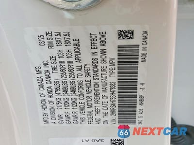 Zdjęcie 13 z 13 samochodu: 2025 HONDA CR-V EXL VIN:2HKRS4H75SH478382 - miniatura