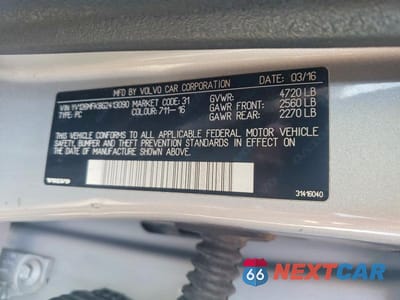 Zdjęcie 12 z 12 samochodu: 2016 VOLVO S60 PREMIER VIN:YV126MFK8G2413090 - miniatura