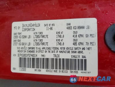 Zdjęcie 13 z 13 samochodu: 2007 DODGE RAM 2500 VIN:3D7KS28CX7G74651X - miniatura