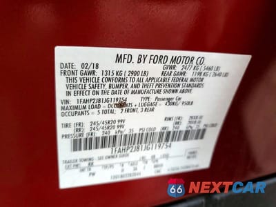Zdjęcie 12 z 12 samochodu: 2018 FORD TAURUS LIMITED VIN:1FAHP2J81JG119754 - miniatura