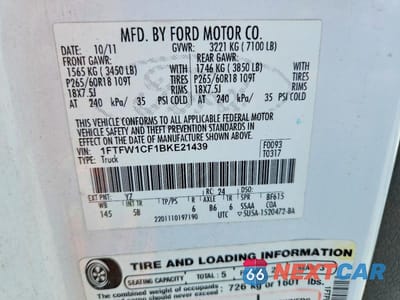 Zdjęcie 13 z 13 samochodu: 2011 FORD F150 SUPERCREW VIN:1FTFW1CF1BKE21439 - miniatura