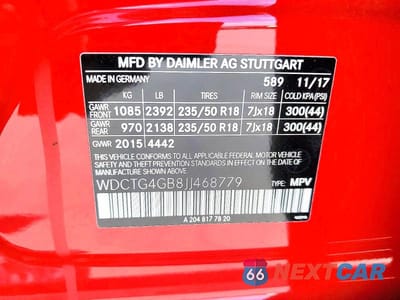 Zdjęcie 13 z 13 samochodu: 2018 MERCEDES-BENZ GLA 250 4MATIC VIN:WDCTG4GB8JJ468779 - miniatura