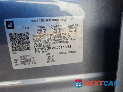Zdjęcie 14 z 14 samochodu: 2018 CHEVROLET TRAVERSE LT VIN:1GNEVGKW1JJ177158 - miniatura