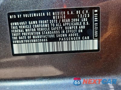 Zdjęcie 12 z 12 samochodu: 2024 VOLKSWAGEN JETTA SPORT VIN:3VWAM7BU2RM039665 - miniatura