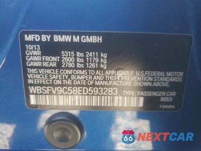 Zdjęcie 12 z 12 samochodu: 2014 BMW M5 VIN:WBSFV9C58ED593283 - miniatura