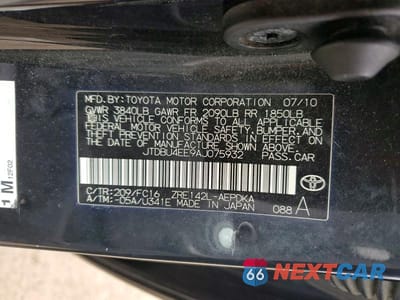 Zdjęcie 12 z 12 samochodu: 2010 TOYOTA COROLLA LE VIN:JTDBU4EE9AJ075932 - miniatura