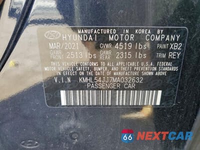 Zdjęcie 12 z 12 samochodu: 2021 HYUNDAI SONATA HYBRID LIMITED VIN:KMHL54JJ7MA032632 - miniatura