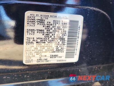 Zdjęcie 12 z 12 samochodu: 2010 NISSAN ROGUE SL VIN:JN8AS5MT6AW016724 - miniatura