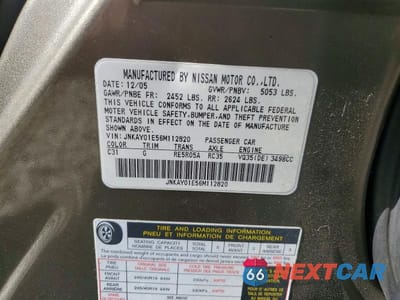 Zdjęcie 12 z 12 samochodu: 2006 INFINITI M35 BASE VIN:JNKAY01E56M112820 - miniatura