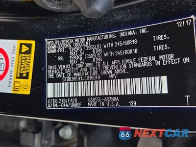 Zdjęcie 10 z 14 samochodu: 2018 TOYOTA HIGHLANDER LE PLUS VIN:5TDBZRFH1JS816049 - miniatura