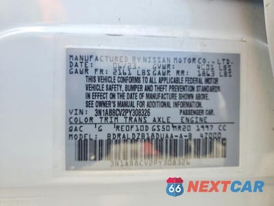 Zdjęcie 12 z 12 samochodu: 2023 NISSAN SENTRA SV VIN:3N1AB8CV2PY308326 - miniatura