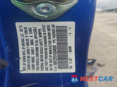 Zdjęcie 12 z 12 samochodu: 2016 HONDA CIVIC LX VIN:19XFC2F51GE040203 - miniatura