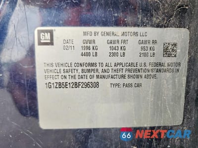 Zdjęcie 13 z 13 samochodu: 2011 CHEVROLET MALIBU LS VIN:1G1ZB5E12BF296308 - miniatura