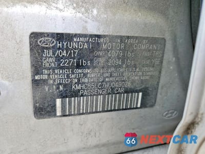 Zdjęcie 12 z 12 samochodu: 2017 HYUNDAI IONIQ LIMITED VIN:KMHC85LC7HU049026 - miniatura