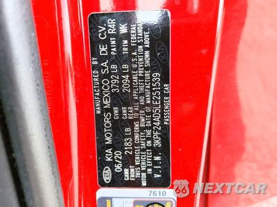 Zdjęcie 12 z 12 samochodu: 2020 KIA FORTE LXS VIN:3KPF24AD5LE251539 - miniatura