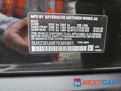 Zdjęcie 13 z 13 samochodu: 2026 BMW X5 XDRIVE40I VIN:5UX23EU08T9385801 - miniatura