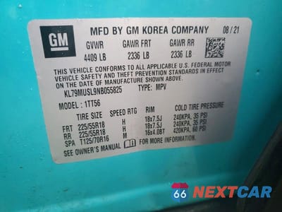 Zdjęcie 13 z 13 samochodu: 2022 CHEVROLET TRAILBLAZER RS VIN:KL79MUSL9NB055825 - miniatura
