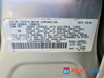 Zdjęcie 13 z 13 samochodu: 2003 TOYOTA RAV4 BASE VIN:JTEHH20VX36073098 - miniatura