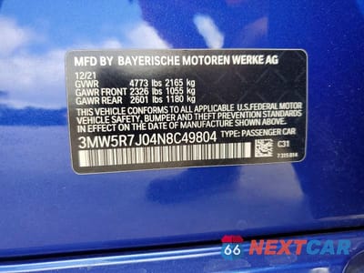 Zdjęcie 12 z 12 samochodu: 2022 BMW 330XI VIN:3MW5R7J04N8C49804 - miniatura