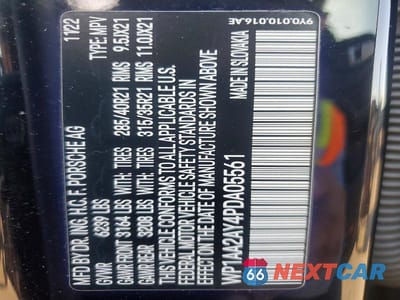 Zdjęcie 13 z 13 samochodu: 2023 PORSCHE CAYENNE BASE VIN:WP1AA2AY4PDA05561 - miniatura