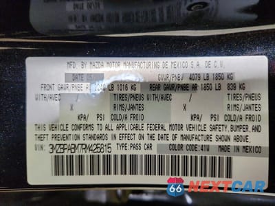 Zdjęcie 12 z 12 samochodu: 2024 MAZDA 3 SELECT SPORT VIN:3MZBPABM7RM425815 - miniatura