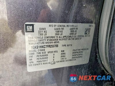 Zdjęcie 13 z 13 samochodu: 2015 GMC YUKON XL C1500 SLT VIN:1GKS1HKC7FR259766 - miniatura