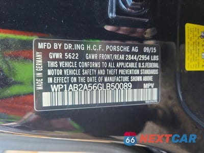 Zdjęcie 14 z 14 samochodu: 2016 PORSCHE MACAN S VIN:WP1AB2A56GLB50089 - miniatura