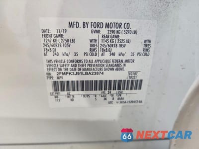 Zdjęcie 14 z 14 samochodu: 2020 FORD EDGE SEL VIN:2FMPK3J91LBA23874 - miniatura