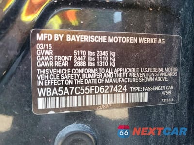 Zdjęcie 12 z 12 samochodu: 2015 BMW 528 XI VIN:WBA5A7C55FD627424 - miniatura