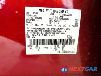 Zdjęcie 13 z 13 samochodu: 2018 LINCOLN MKX RESERVE VIN:2LMPJ8LR5JBL11475 - miniatura