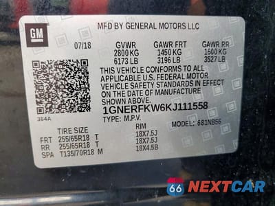 Zdjęcie 13 z 13 samochodu: 2019 CHEVROLET TRAVERSE LS VIN:1GNERFKW6KJ111558 - miniatura