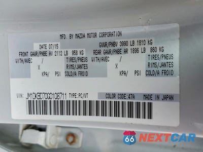 Zdjęcie 12 z 12 samochodu: 2016 MAZDA CX-3 GRAND TOURING VIN:JM1DKBD70G0108711 - miniatura