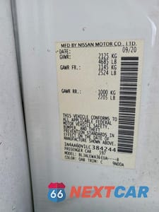 Zdjęcie 12 z 12 samochodu: 2020 NISSAN MAXIMA 3.5 SL VIN:1N4AA6DV1LC384244 - miniatura