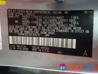 Zdjęcie 13 z 13 samochodu: 2011 TOYOTA SIENNA LE 8-PASSENGER VIN:5TDKK3DC2BS156713 - miniatura