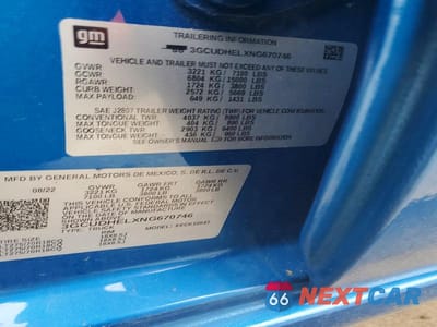 Zdjęcie 12 z 12 samochodu: 2022 CHEVROLET SILVERADO K1500 ZR2 VIN:3GCUDHELXNG670746 - miniatura