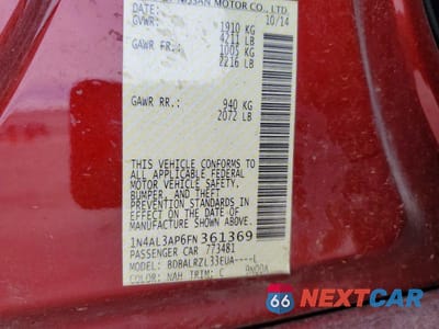 Zdjęcie 12 z 12 samochodu: 2015 NISSAN ALTIMA 2.5 SL VIN:1N4AL3AP6FN361369 - miniatura