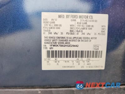 Zdjęcie 14 z 14 samochodu: 2017 FORD EXPLORER VIN:1FM5K7B82HGE29442 - miniatura
