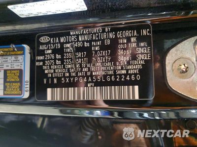 Zdjęcie 13 z 13 samochodu: 2020 KIA SORENTO LX V6 VIN:5XYPG4A55LG622460 - miniatura