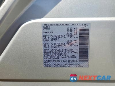 Zdjęcie 13 z 13 samochodu: 2018 NISSAN PATHFINDER SL VIN:5N1DR2MN0JC620061 - miniatura