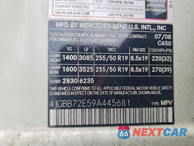 Zdjęcie 13 z 13 samochodu: 2009 MERCEDES-BENZ ML 550 VIN:4JGBB72E59A445681 - miniatura