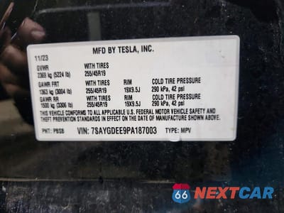 Zdjęcie 13 z 13 samochodu: 2023 TESLA MODEL Y VIN:7SAYGDEE9PA187003 - miniatura
