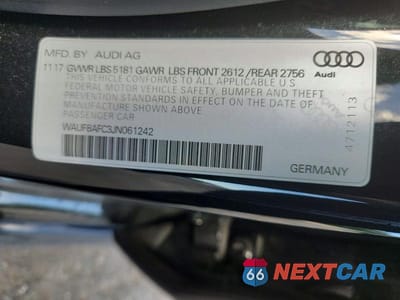 Zdjęcie 12 z 12 samochodu: 2018 AUDI A6 PREMIUM VIN:WAUF8AFC3JN061242 - miniatura