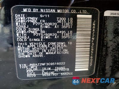 Zdjęcie 12 z 12 samochodu: 2012 INFINITI QX56 VIN:JN8AZ2NF3C9516022 - miniatura
